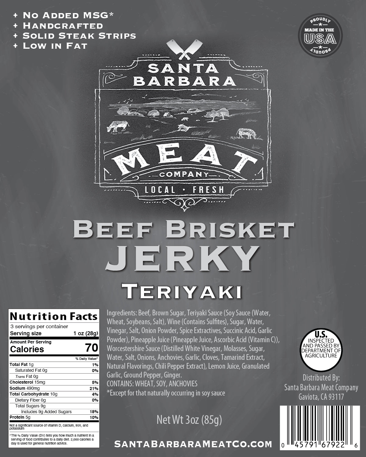 Beef Brisket Jerky - Teriyaki