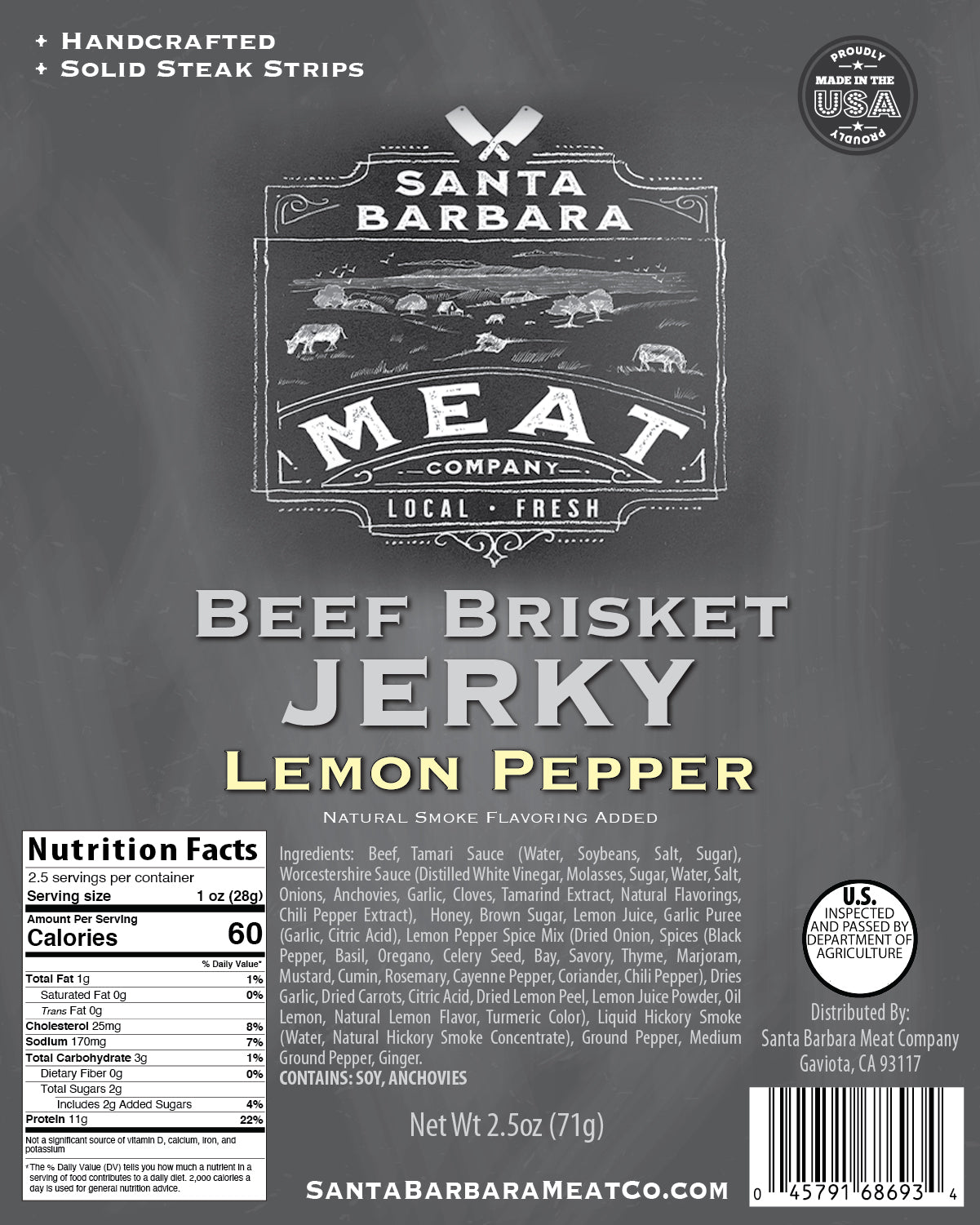 Beef Brisket Jerky - Lemon Pepper Teriyaki